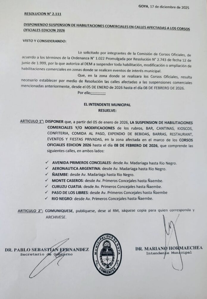 SUSPENCION DE HABILITACIONES