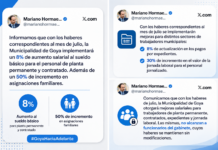 Recomposición salarial para trabajadores municipales de Goya