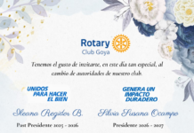 Rotary Club Goya renovará sus autoridades: Susana Ocampo asumirá la presidencia