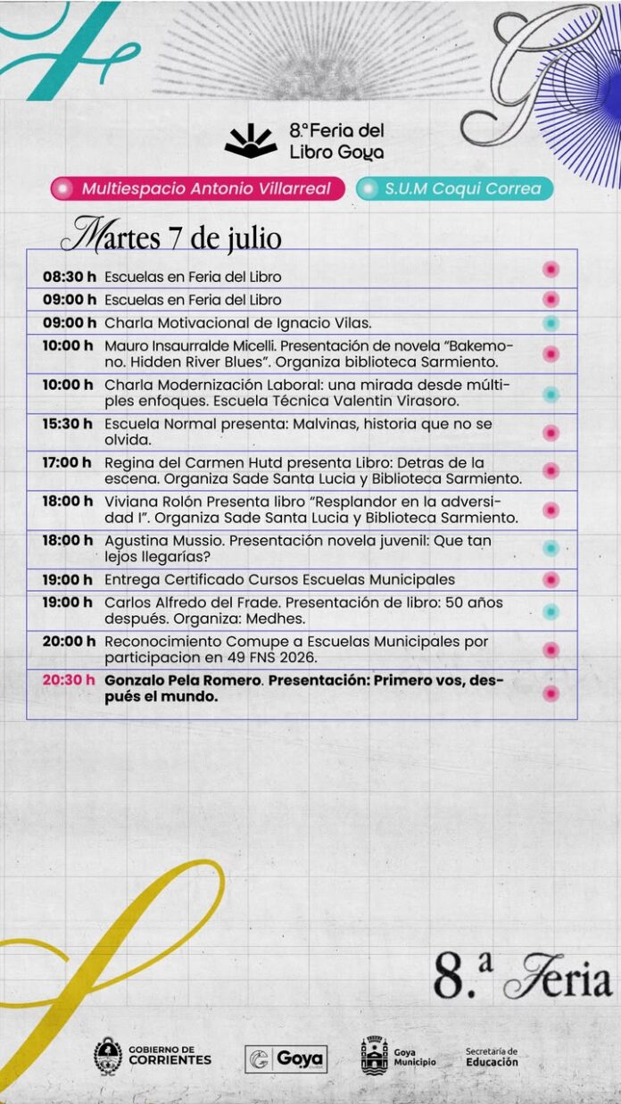 Feria del Libro agenda 7 julio Flyr