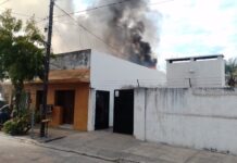 Incendio afectó a una vivienda por calle Evaristo López