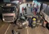 FUERTE COLISIÓN ENTRE DOS CAMIONES Y UN AUTO EN LA RUTA NACIONAL 119