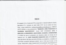 EDICTO JUDICIAL 2 DE OCTUBRE: “MAZZARO JOSE FRANCISCO S / SUCESION AB-INTESTATO”
