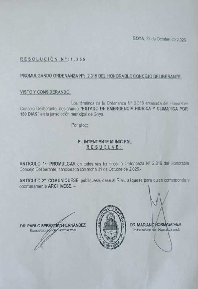 PROMULGACION ORDENANZA